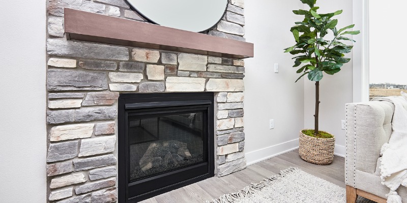 gas fireplace in modern living room